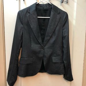 Vtg Women's Theory Wool-Blend Single Button Blazer Sz 6